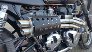 MassMoto Exhaust Full System 2in1 Sawn-Off Triumph Bonneville / T100 / Thruxton