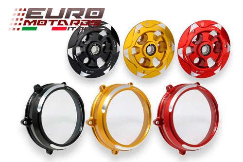 CNC Racing Clear Clutch Cover + Pressure Plate Bicolor For Ducati Panigale V4 /S