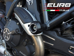 Ducati Scrambler 800 2015-2023 RD Moto Crash Frame Sliders Protectors Black