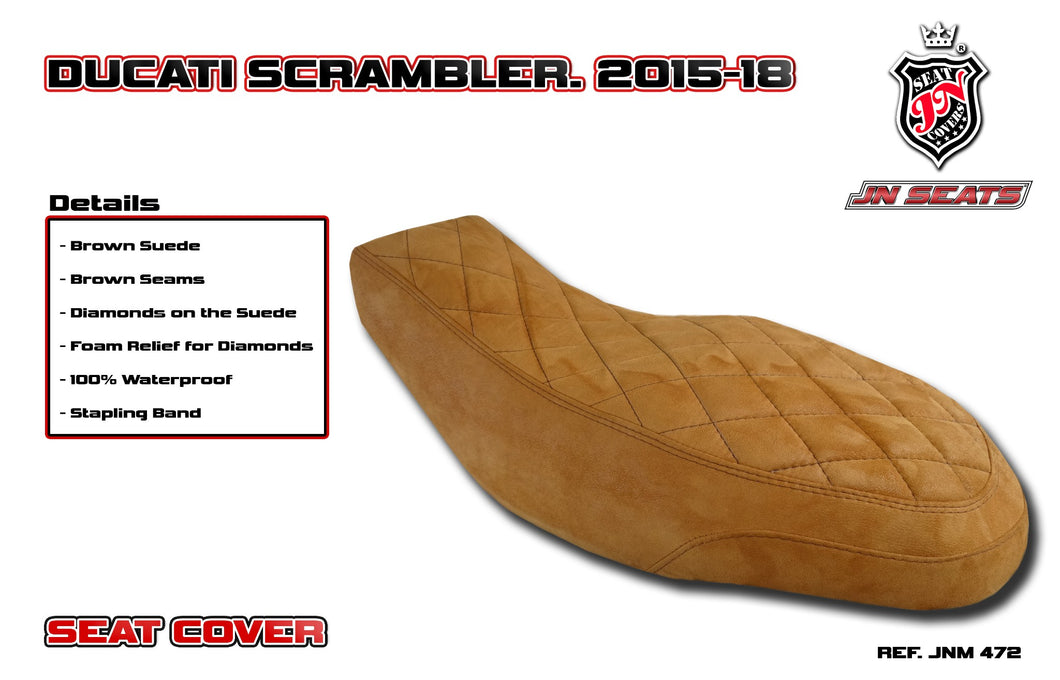 Ducati Scrambler 2015-2018 JN-Europe Seat Cover Anti-Slip Diamond Suede JNM472