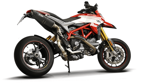 Ducati Hypermotard 939 17-18 High Mount Exan Exhaust OVAL X-BLACK Titan/Carbon