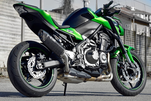 Kawasaki Z900 Exan Exhaust Silencer OVAL X-BLACK Titanium/Carbon New