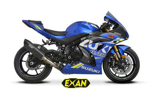 Suzuki GSXR 1000 17-19 Exan Exhaust Silencer OVAL X-BLACK Titanium/Carbon/Black