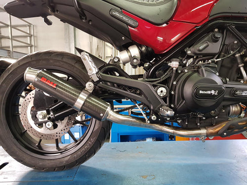 MassMoto Exhaust Silencer GP1 Carbon & Decat Pipe Benelli Leoncino 500 2017-2019
