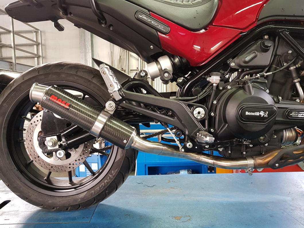MassMoto Exhaust Silencer GP1 Carbon & Decat Pipe Benelli Leoncino 500 2017-2019