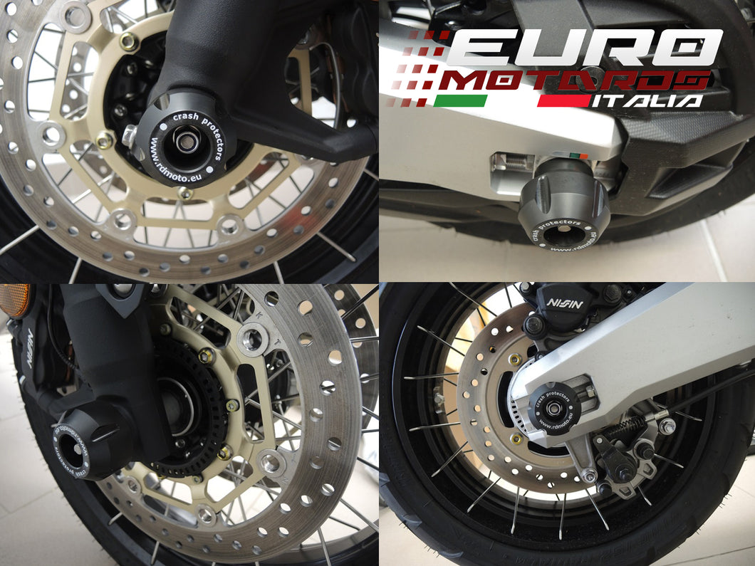 Honda X-ADV 750 2017-2022 RD Moto Front + Rear Kit Wheel Axle Sliders With Rod