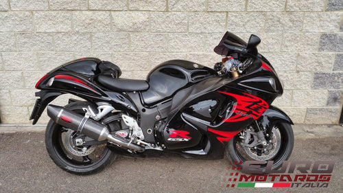 MassMoto Exhaust Dual Silencers Oval Full Carbon Suzuki GSXR 1300 Hayabusa 08-16