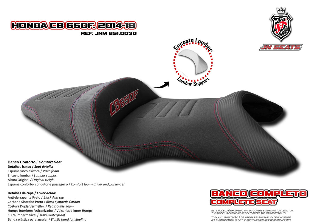 Honda CB650F 2014-2019 JN-Europe Comfort Seat & JN+Memory Visco 8510030 New