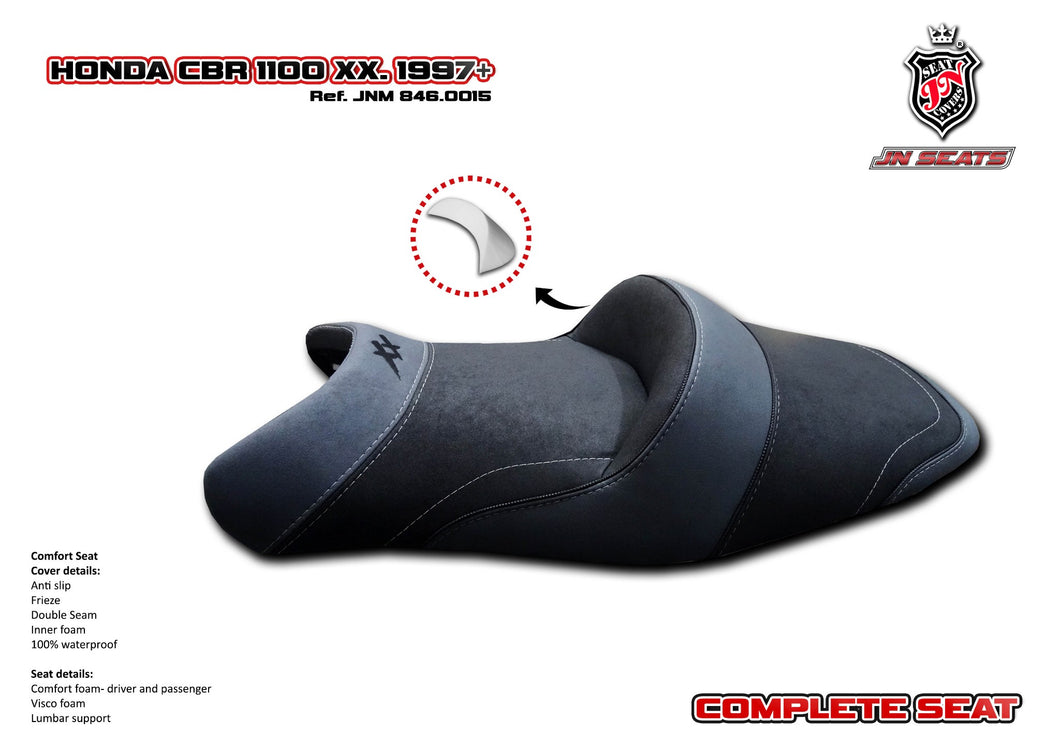 Honda CBR1100XX BlackBird JN-Europe Comfort Seat With JN+Memory Visco 846.0015