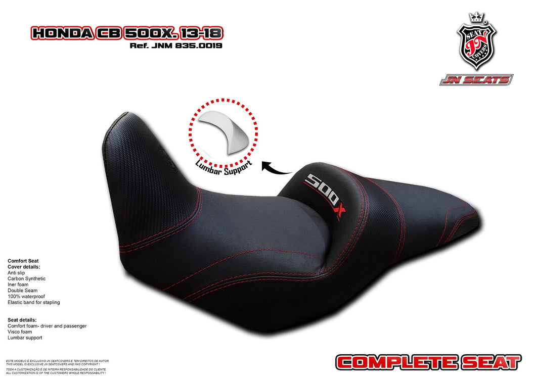 Honda CB500X 2013-2021 JN-Europe Comfort Seat With JN+Memory Visco 835.0019