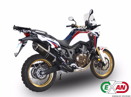Honda Africa Twin 1000 Exan Exhaust Silencer OVAL X-BLACK Titanium/Carbon New