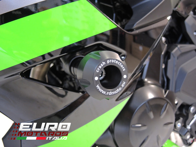 Kawasaki Ninja 650 2017-2023 RD Moto Crash Frame Sliders Protectors Black New
