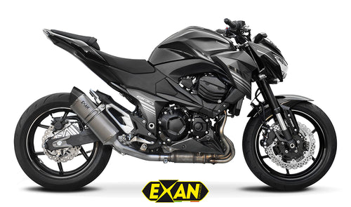 Kawasaki Z800 Exan Exhaust Silencer OVAL X-BLACK Titanium/Carbon New