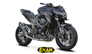 Kawasaki Z800 Exan Exhaust Silencer OVAL X-BLACK Titanium/Carbon New