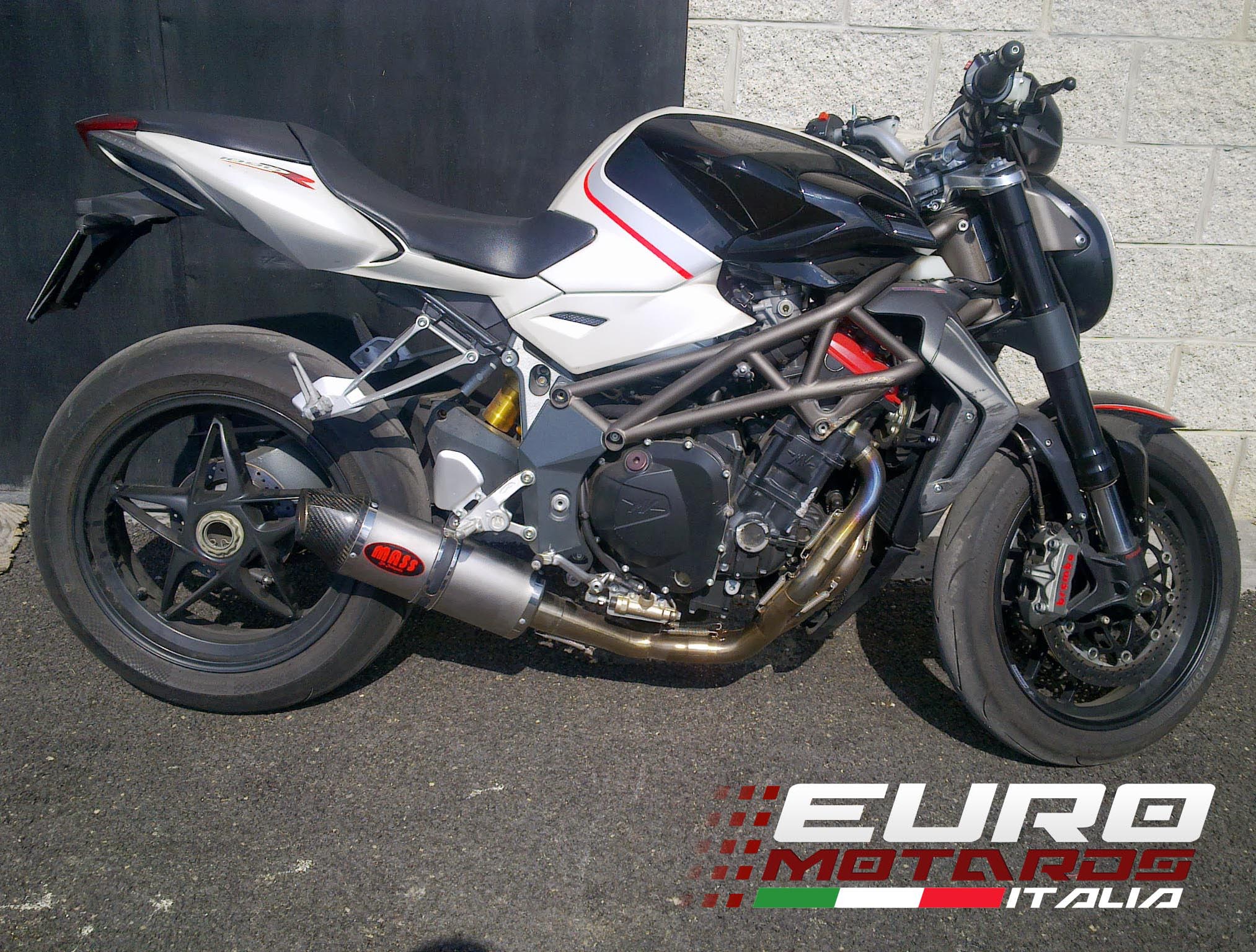 MassMoto Exhaust Low Kit Full System Oval Titanium MV Agusta Brutale 1078 08 12