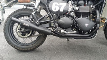 Load image into Gallery viewer, MassMoto Exhaust Full System 2in1 Bottiglia Black Triumph Scrambler