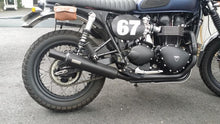 Load image into Gallery viewer, MassMoto Exhaust Full System 2in1 Bottiglia Black Triumph Scrambler