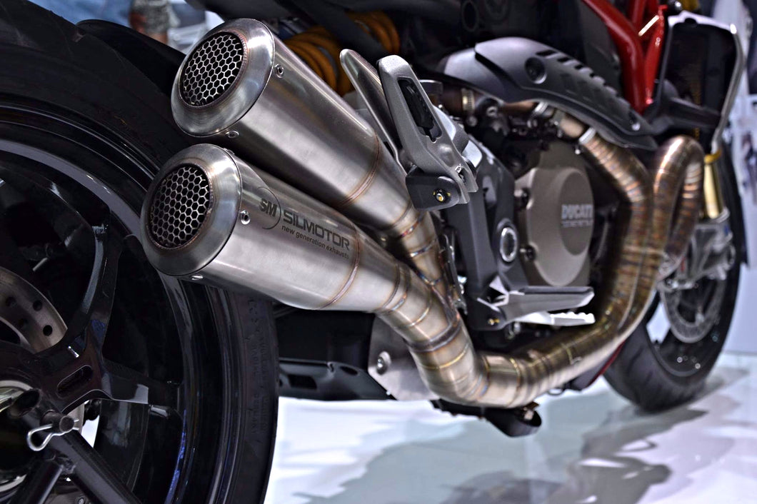 Ducati Monster 1200 Silmotor Exhaust Full System Snake Weld Double Silencers New