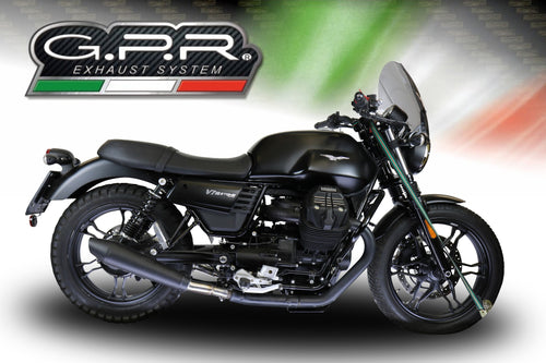 Moto Guzzi V7 III 2017-2018 GPR Exhaust Dual SlipOn Silencers Vintacone Black