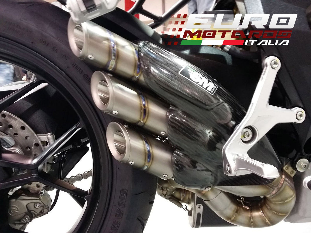 MV Agusta Rivale 800 Silmotor Exhaust Silencer Snake Weld Triple Exit Titanium