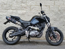 Load image into Gallery viewer, MassMoto Exhaust SlipOn Silencer Black Carbon Cap Yamaha MT03 MT-03 2006-2014