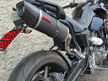 Load image into Gallery viewer, MassMoto Exhaust SlipOn Silencer Black Carbon Cap Yamaha MT03 MT-03 2006-2014