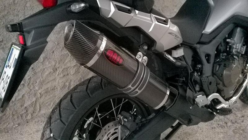 MassMoto Exhaust SlipOn Silencer Oval Carbon Honda Africa Twin 1000 2015-2019