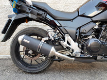 Load image into Gallery viewer, MassMoto Exhaust SlipOn Silencer Oval Inox Black Suzuki V-Strom 250 2017-2019