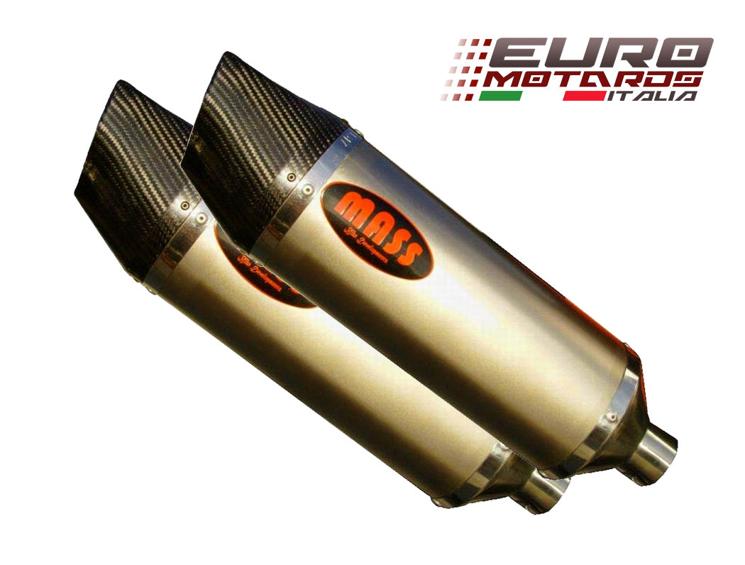 MassMoto Exhaust Dual Silencers Oval Titanium Moto Guzzi V11 Sport 99-05