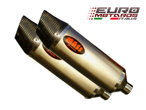 MassMoto Exhaust Dual Slip-On Silencers Oval Titanium Ducati GT 1000 2006-10