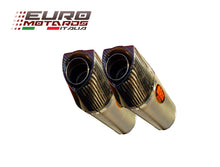 Load image into Gallery viewer, MassMoto Exhaust Dual Slip-On Silencers Oval Titanium Carbon End Cap Ducati ST 3
