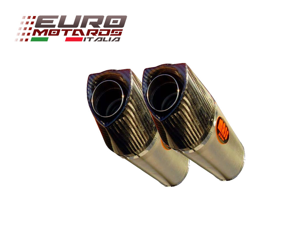 MassMoto Exhaust Dual Slip-On Silencers Oval Titanium Carbon End Cap Ducati ST 3