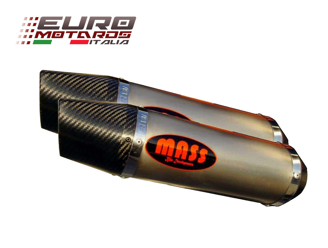 MassMoto Exhaust Slip-On Dual Silencers Oval Titanium Yamaha YZF R1 2009-2014
