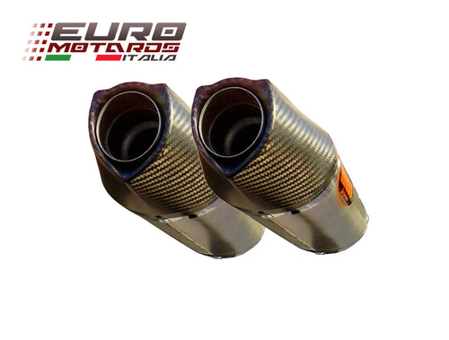 MassMoto Exhaust Dual Slip-On Silencers Oval Titanium Aprilia Dorsoduro 750