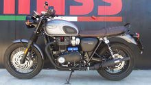 Load image into Gallery viewer, MassMoto Exhaust Dual Slip-On Silencers Bottiglia Black Triumph Bonneville T120