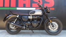 Load image into Gallery viewer, MassMoto Exhaust Dual Slip-On Silencers Bottiglia Black Triumph Bonneville T120