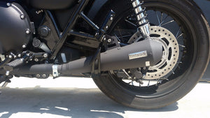 MassMoto Exhaust Dual Slip-On Silencers Tromb Black New Triumph Bonneville T120