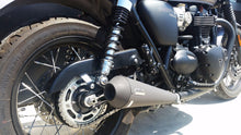 Load image into Gallery viewer, MassMoto Exhaust Dual Slip-On Silencers Tromb Black New Triumph Bonneville T120