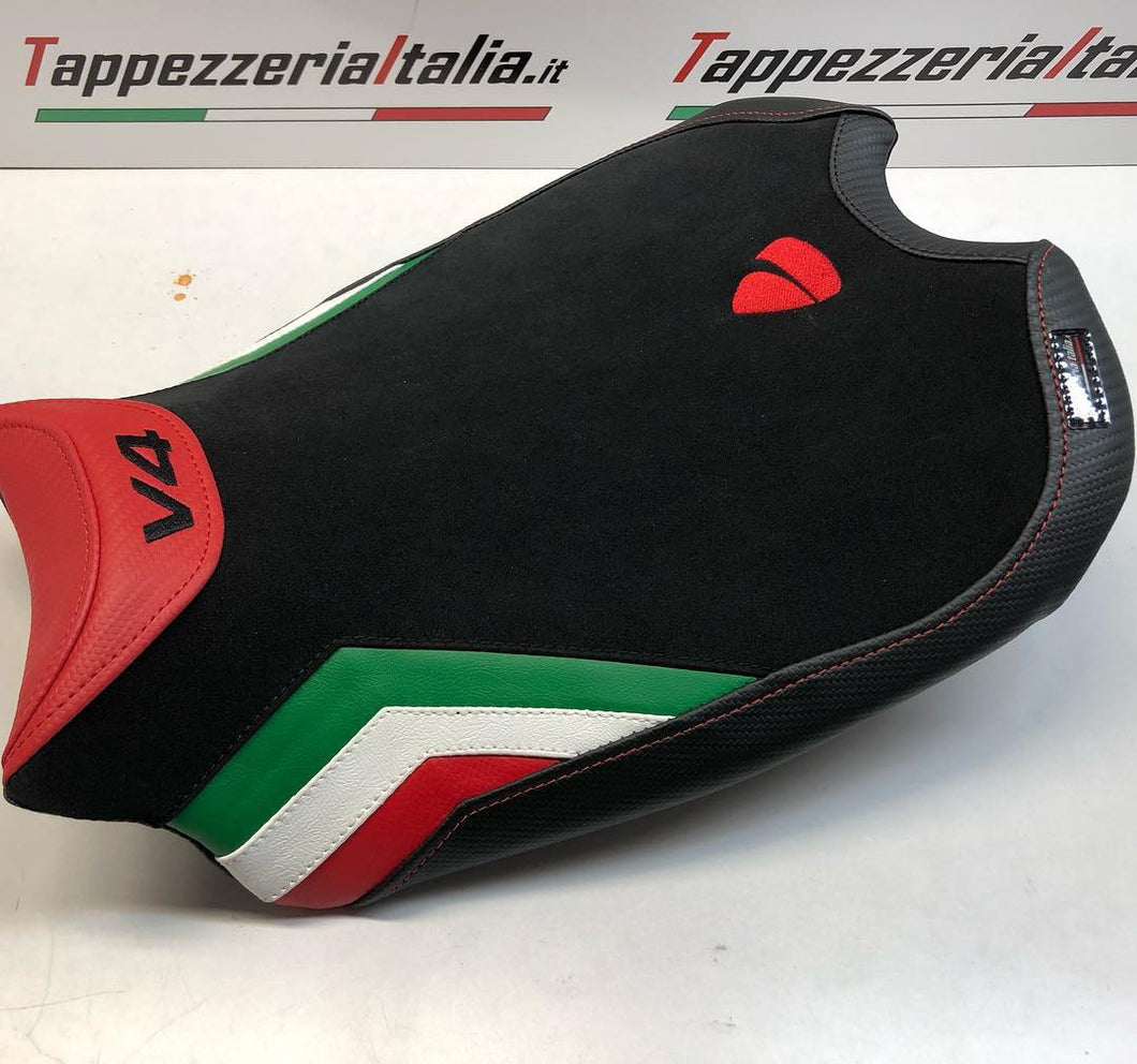 Ducati Panigale V4 2018-2019 Tappezzeria Italia Rider Seat Cover Velvet Flag