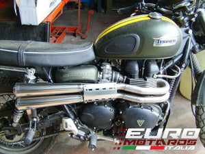 MassMoto Exhaust Full System 2in2 Up-Right New Triumph Bonneville /T100 Thruxton