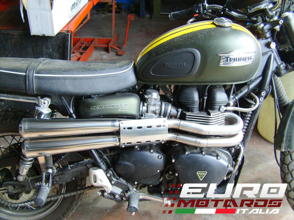 MassMoto Exhaust Full System 2in2 Up-Right New Triumph Bonneville /T100 Thruxton