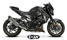 Load image into Gallery viewer, Suzuki GSXS 750 2017-2018 Exan Exhaust Silencer OVAL X-BLACK Titanium/Carbon
