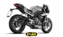 Load image into Gallery viewer, Triumph Street Triple 765 17-18 Exan Exhaust Silencer Conic X-BLACK Carbon/Titan