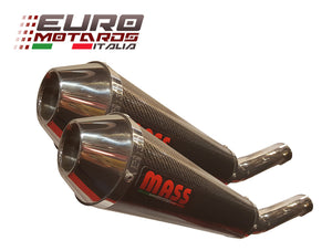 MassMoto Exhaust SlipOn Dual Silencers Tromb Carbon Yamaha BT 1100 Bulldog 02-07
