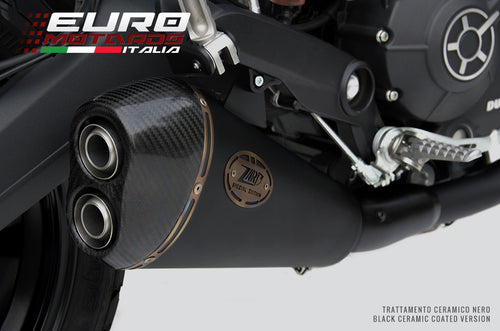 Ducati Monster 797 Zard Exhaust SlipOn Silencer Ceramic Coated Black Carbon Cap