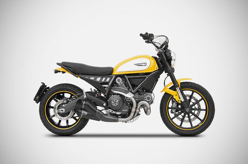 Ducati Scrambler 800 2015-2018 Zard Exhaust EVO R SlipOn Racing Black Silencer