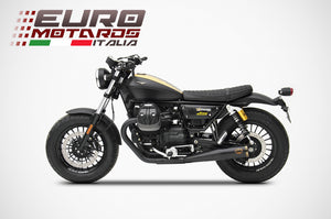 Moto Guzzi V9 Bobber/Roamer 16-19 Zard Exhaust Dual Slim Slipon Black Road Legal