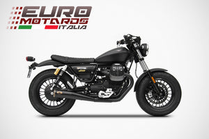 Moto Guzzi V9 Bobber/Roamer 16-19 Zard Exhaust Dual Slim Slipon Black Road Legal