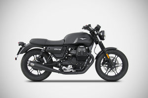 Moto Guzzi V7 III 2017-2019 Zard Exhaust Zuma Dual Black Racing SlipOn Silencers