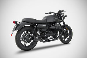 Moto Guzzi V7 III 2017-2019 Zard Exhaust Full System 2in1 Conical Black Silencer